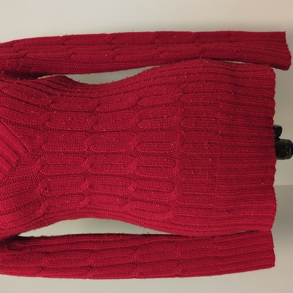 Seduction Women's Long-sleeve V-neck Red Colour Sweater Size Medium - Picture 3 of 11